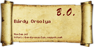 Bárdy Orsolya névjegykártya